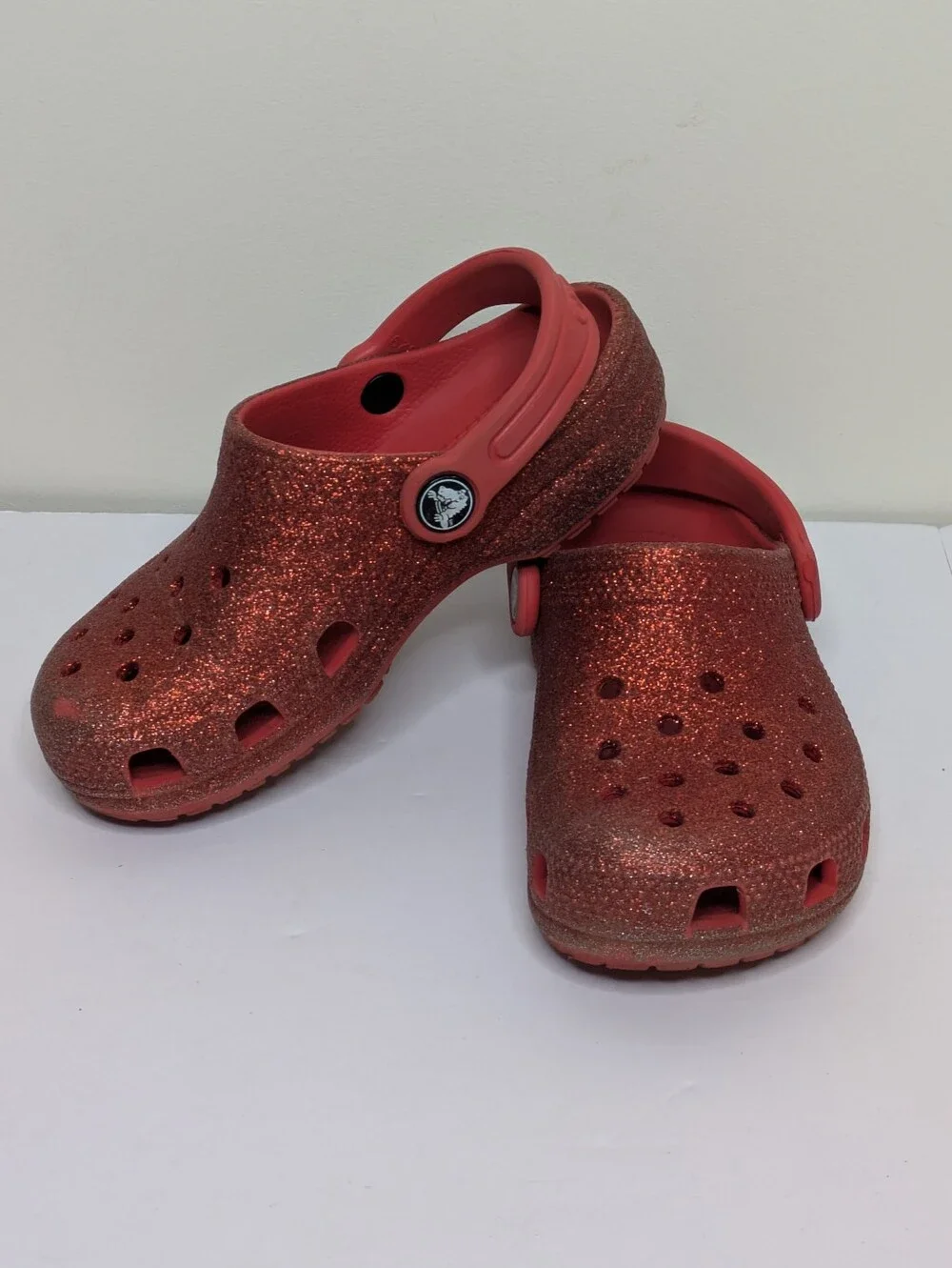 Crocs Red Glitter Sandal Water Shoe 11T